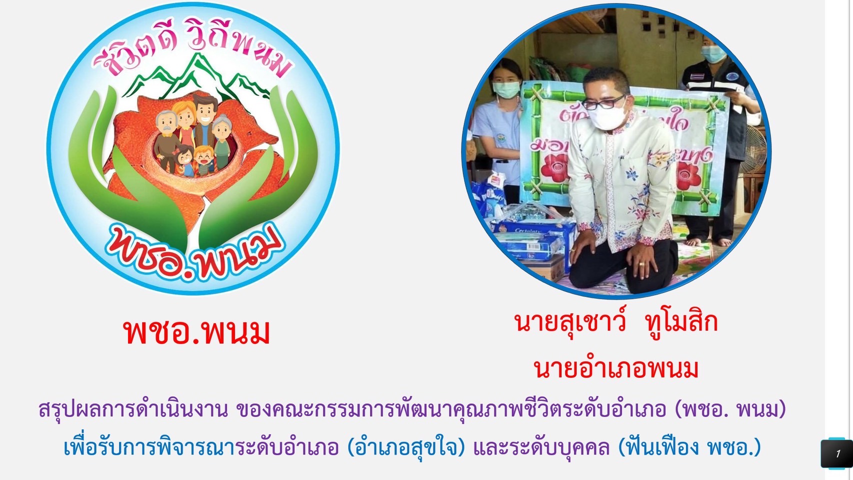 ผลการประเมิน พชอ ระดับเขตสุขภาพที่ 11 รางวัลพลังคน พชอ ครั้งที่ 2